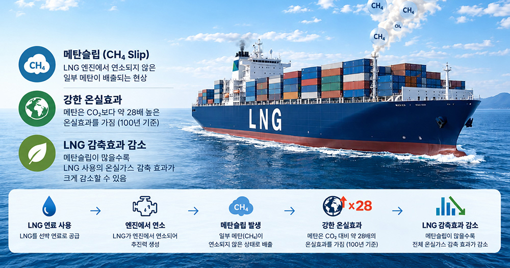 Methane Slip : LNG연료의 온실가스 과제